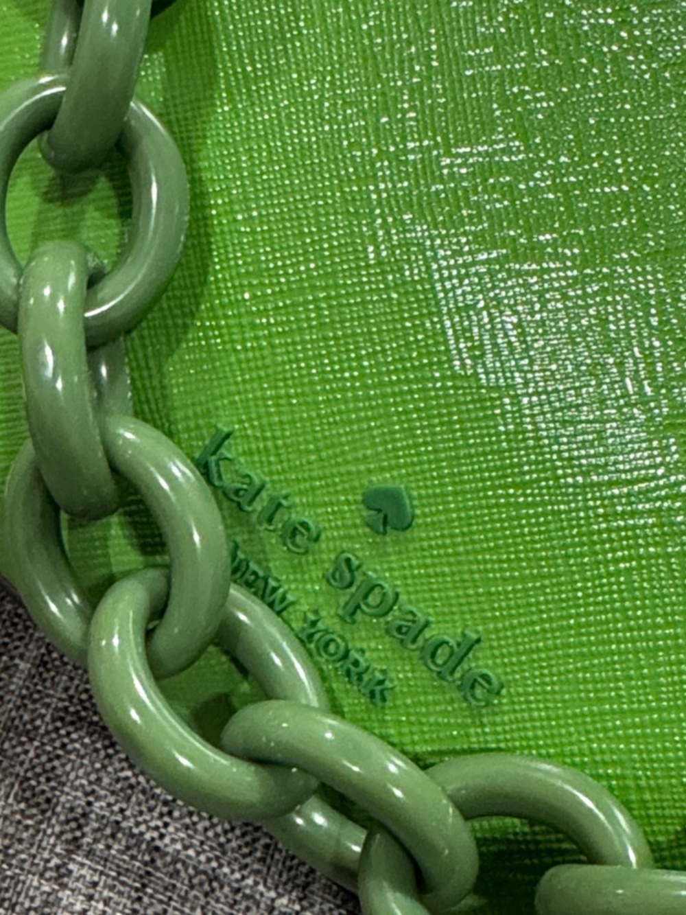 kate spade Madison Convertible Crossbody Green Leather Resin Chain Shoulder Bag - Picture 16 of 17